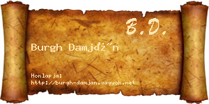 Burgh Damján névjegykártya